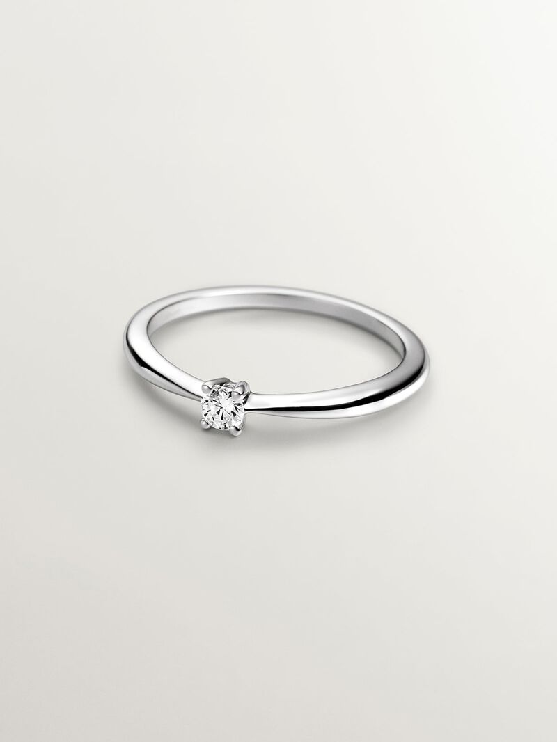 18K white gold ring with brilliant cut diamonds image number 2