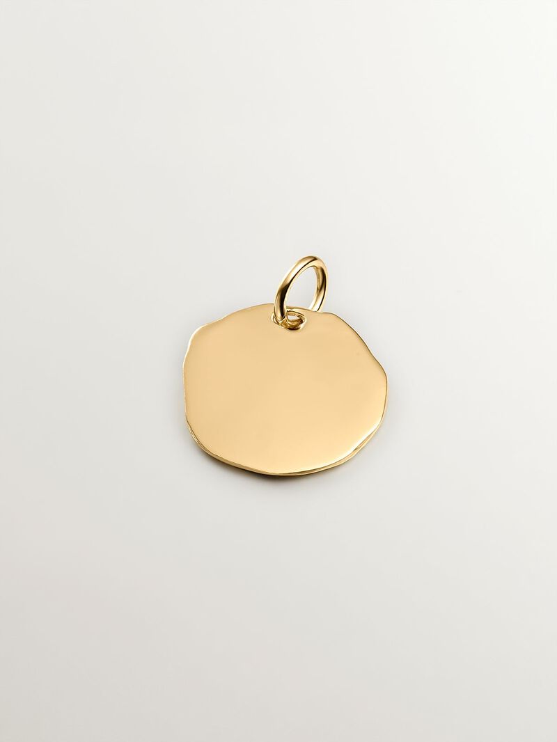 Handcrafted charm made of 925 silver, bathed in 18K yellow gold with initial F. image number 1