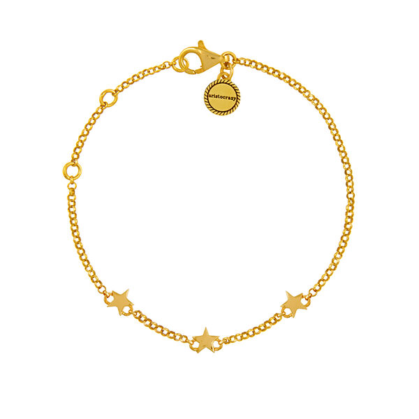Mini gold plated stars bracelet, J01898-02,hi-res