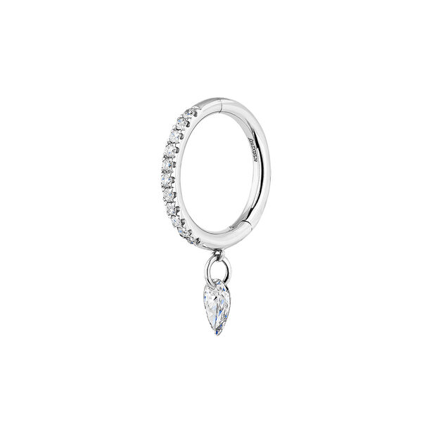 White gold diamonds hoop earring , J04426-01-H, mainproduct