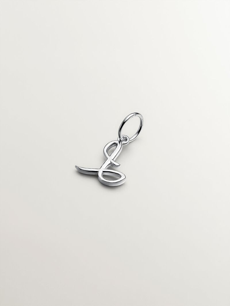 925 Silver charm with initial L image number 1