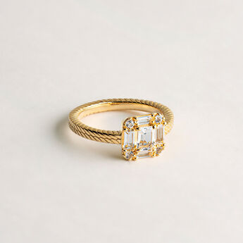 Gold-plated silver ring with white topaz, J04920-02-WT, mainproduct