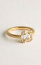 Gold-plated silver ring with white topaz, J04920-02-WT