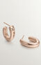 Medium rose gold plated oval thick earrings, J00799-03