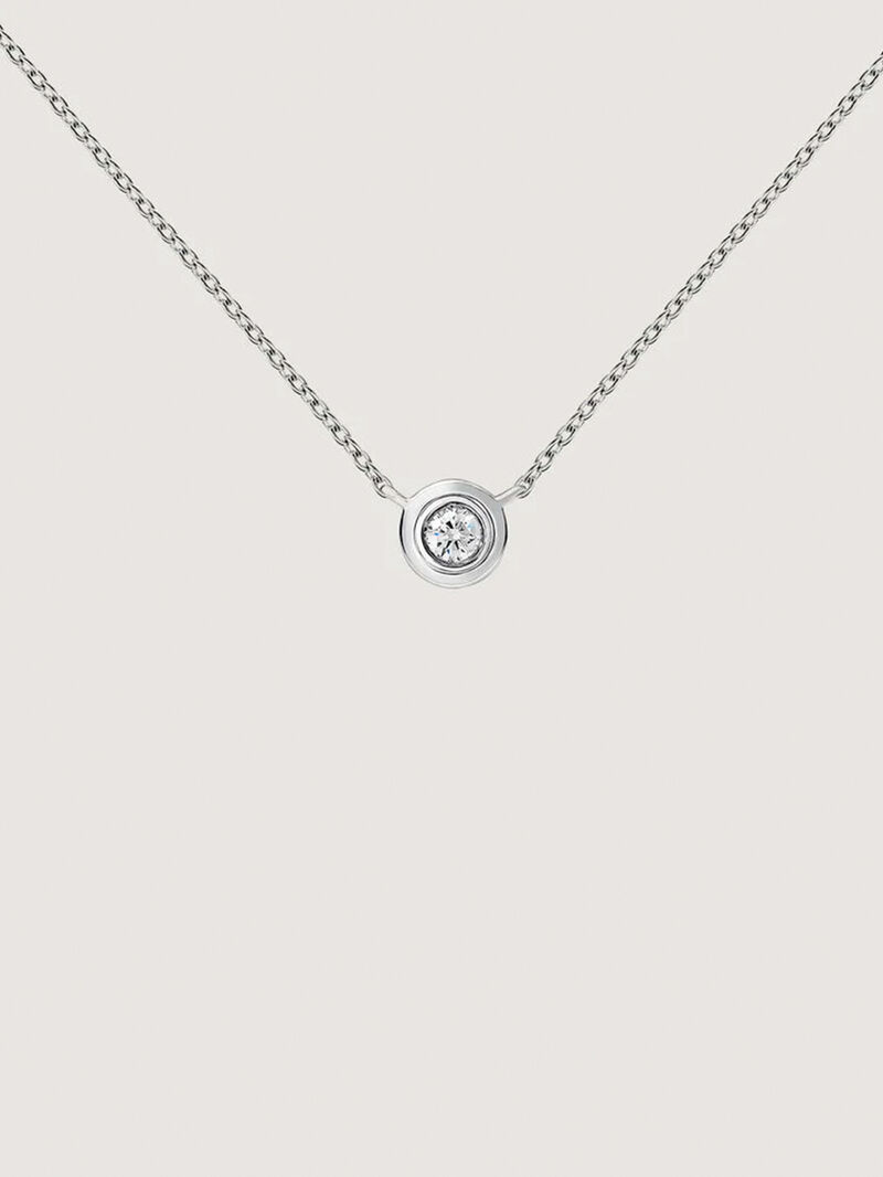 18K white gold pendant with diamond image number 0