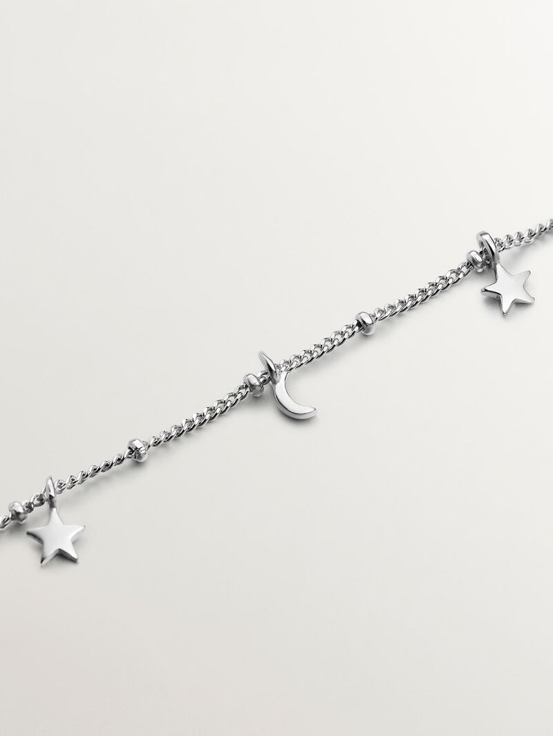 925 Silver bracelet with moons and stars image number 4