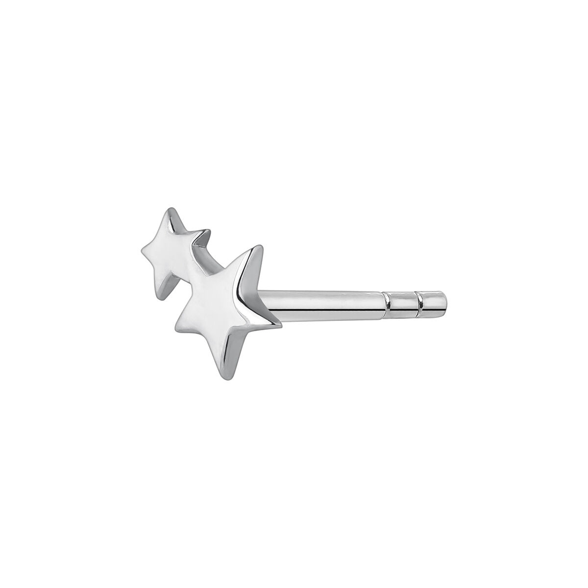 Silver two stars earring , J04815-01-H, mainproduct