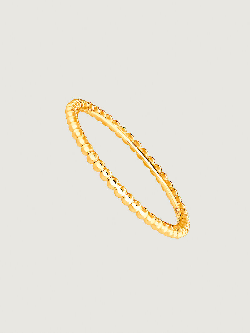9K Yellow Gold Ring with Beads image number 0
