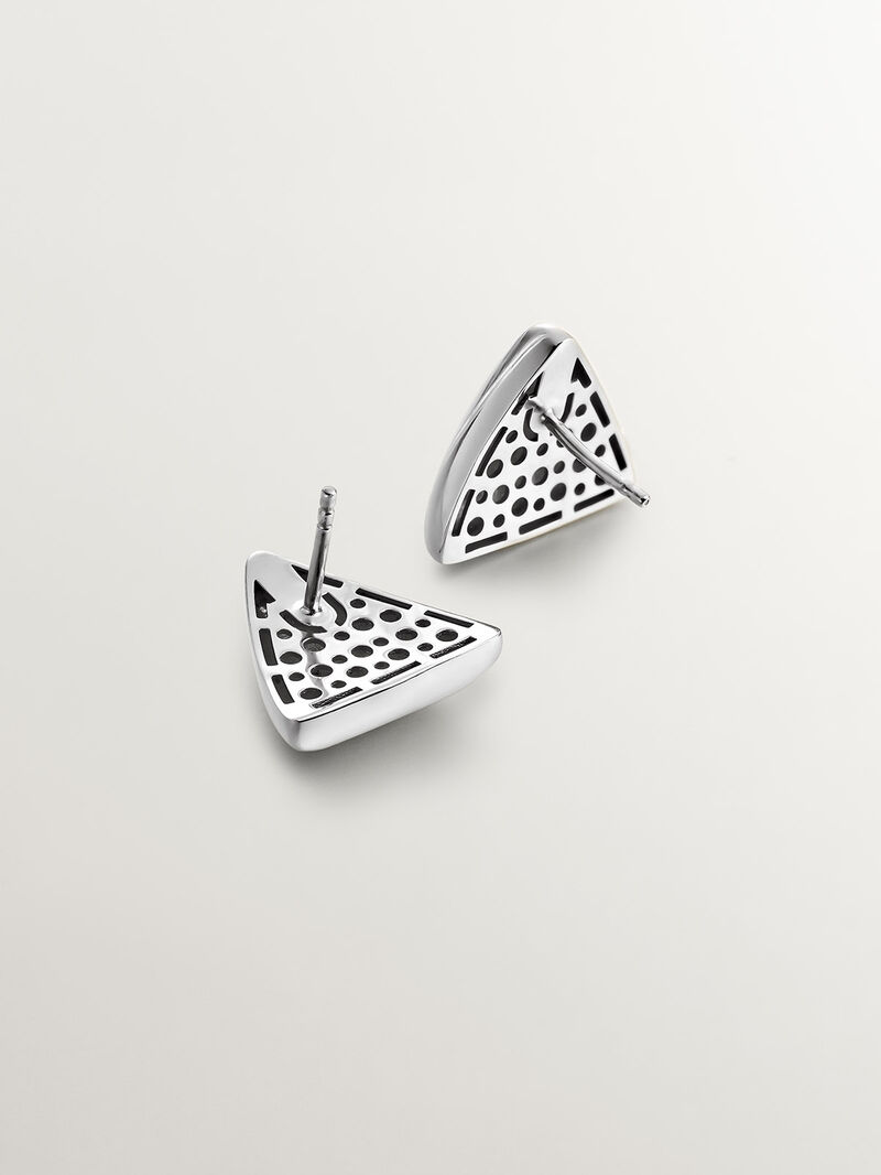 925 silver earrings with triangular shape image number 3