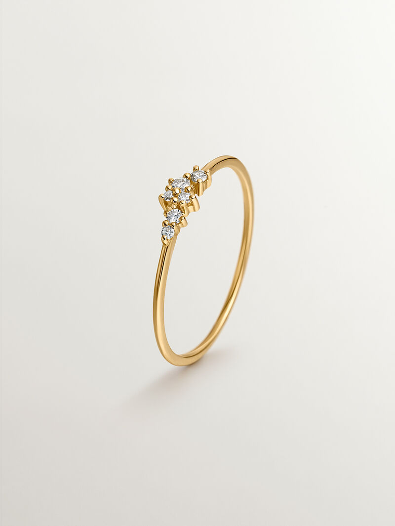 18K yellow gold ring with diamonds 0.025 cts image number 0