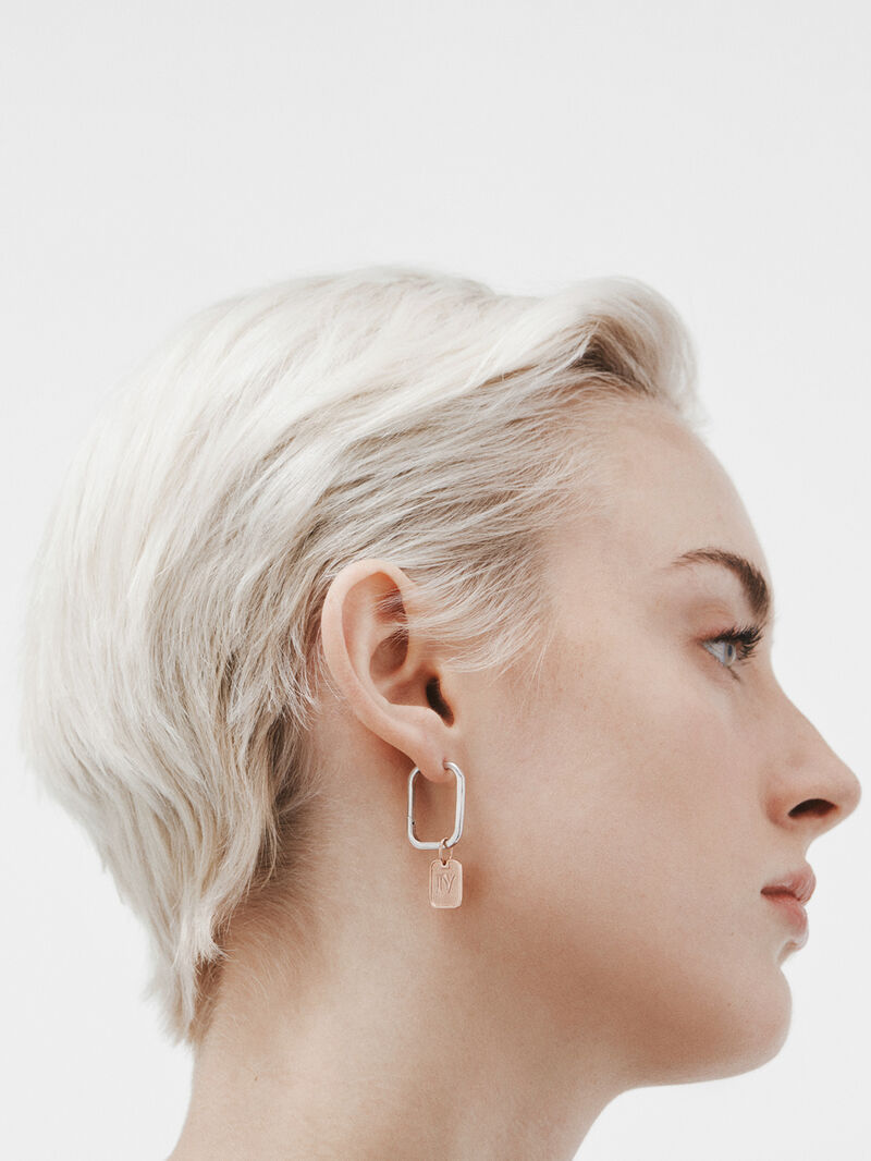 925 silver charm bathed in 18k rose gold with number 4 image number 3