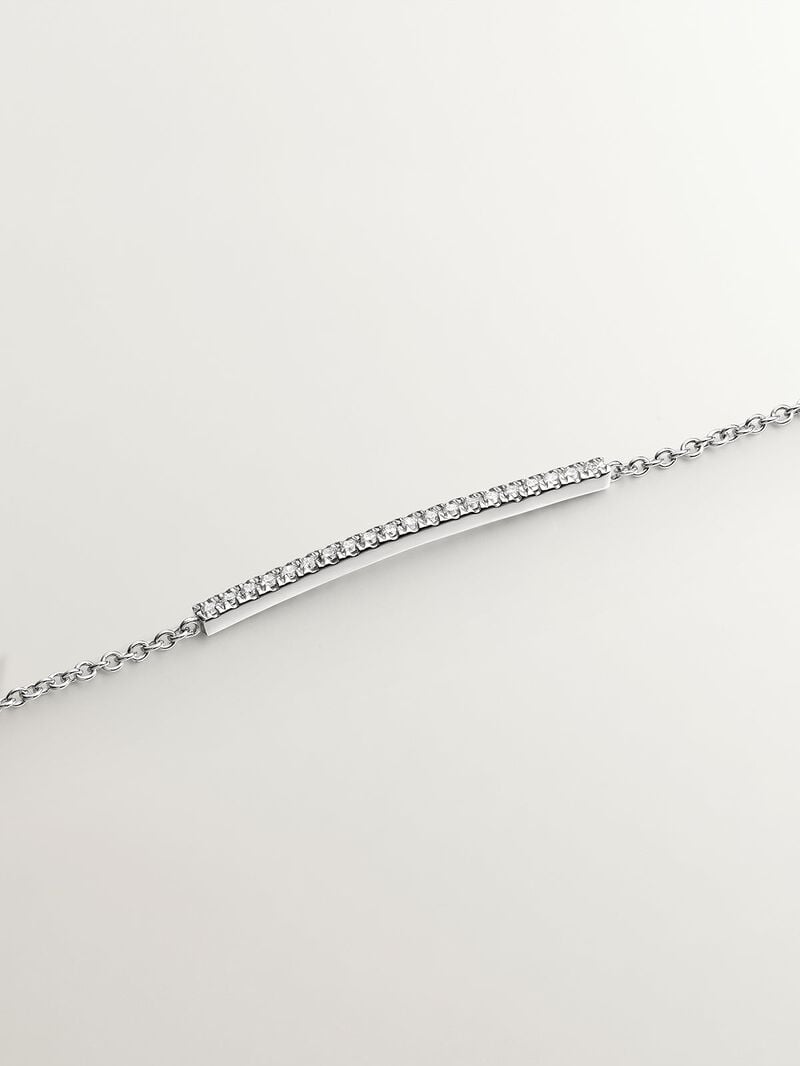 18K white gold bracelet with brilliant cut diamonds image number 4