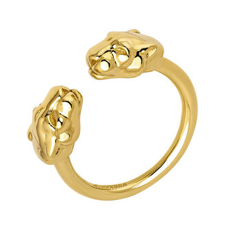 You and me panther ring in 18k yellow gold-plated silver, J04193-02,hi-res