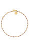 Ankle bracelet in 18k yellow gold-plated silver with pink ruby beads, J05108-02-RU