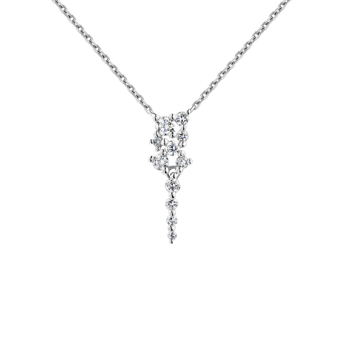 Necklace in 9ct white gold with 0 28ct diamonds, J04962-01, hi-res