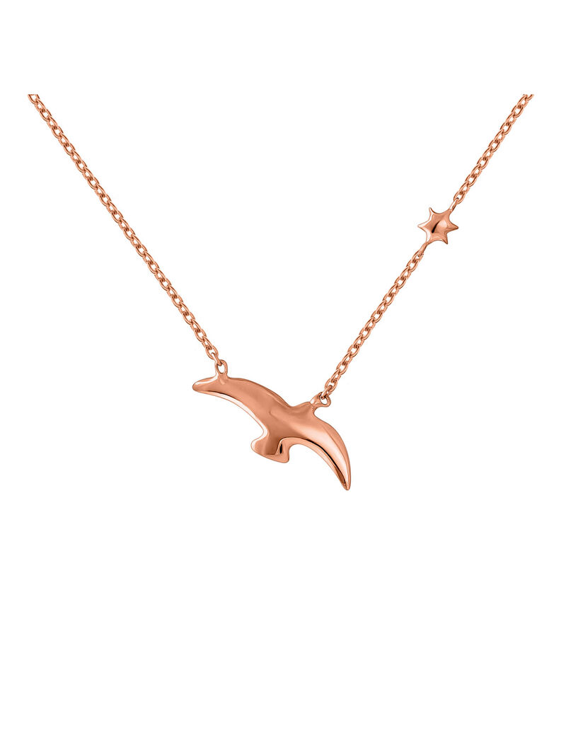 925 Silver pendant dipped in 18K rose gold with a bird image number 1