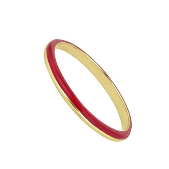 9 ct gold pink enamel band ring, J05002-02-PKENA,hi-res