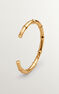 Brazalete bambú rígido fino de plata bañada en oro amarillo de 18kt, J05393-02
