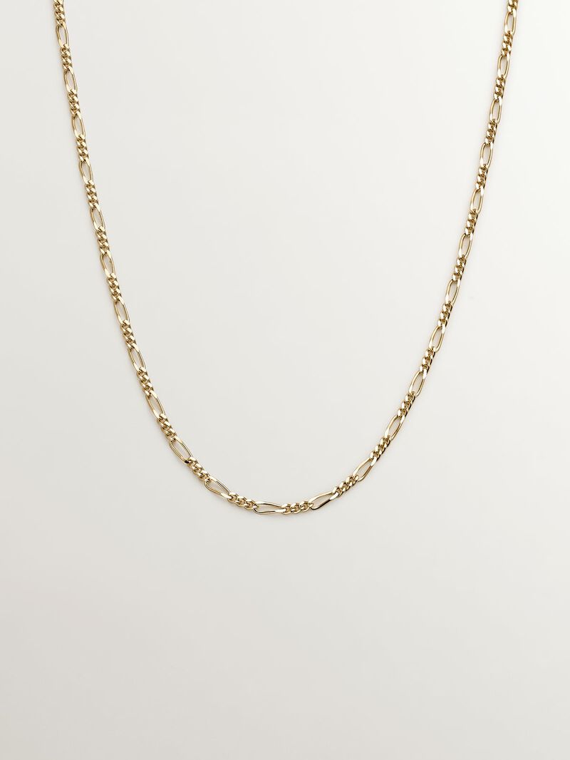 Fine Figaro link chain in 9K yellow gold image number 0