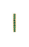 Single small hoop earring in 9k yellow gold with green emeralds, J04971-02-EM-H