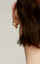 Small hoop earrings in 18k yellow gold-plated silver with a star motif , J04941-02