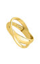 Crossover ring in 18kt yellow gold-plated silver, J05227-02