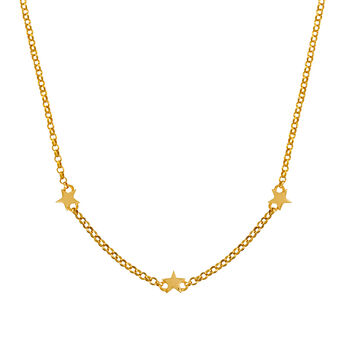 Gold plated mini stars necklace , J01900-02,hi-res