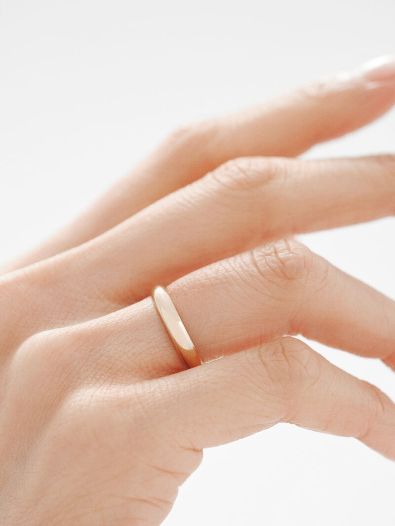 Half round 18k yellow gold ring 3.15mm image number 2