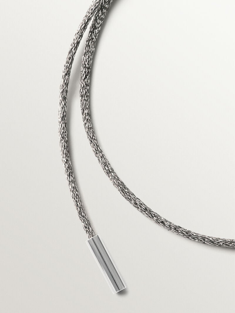 Gray cord with 925 silver finishes image number 2
