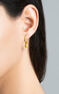 Gold-plated silver C initial medallion charm  , J03455-02-C