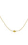 Collar motivo flor perla plata recubierta oro , J04455-02-WP