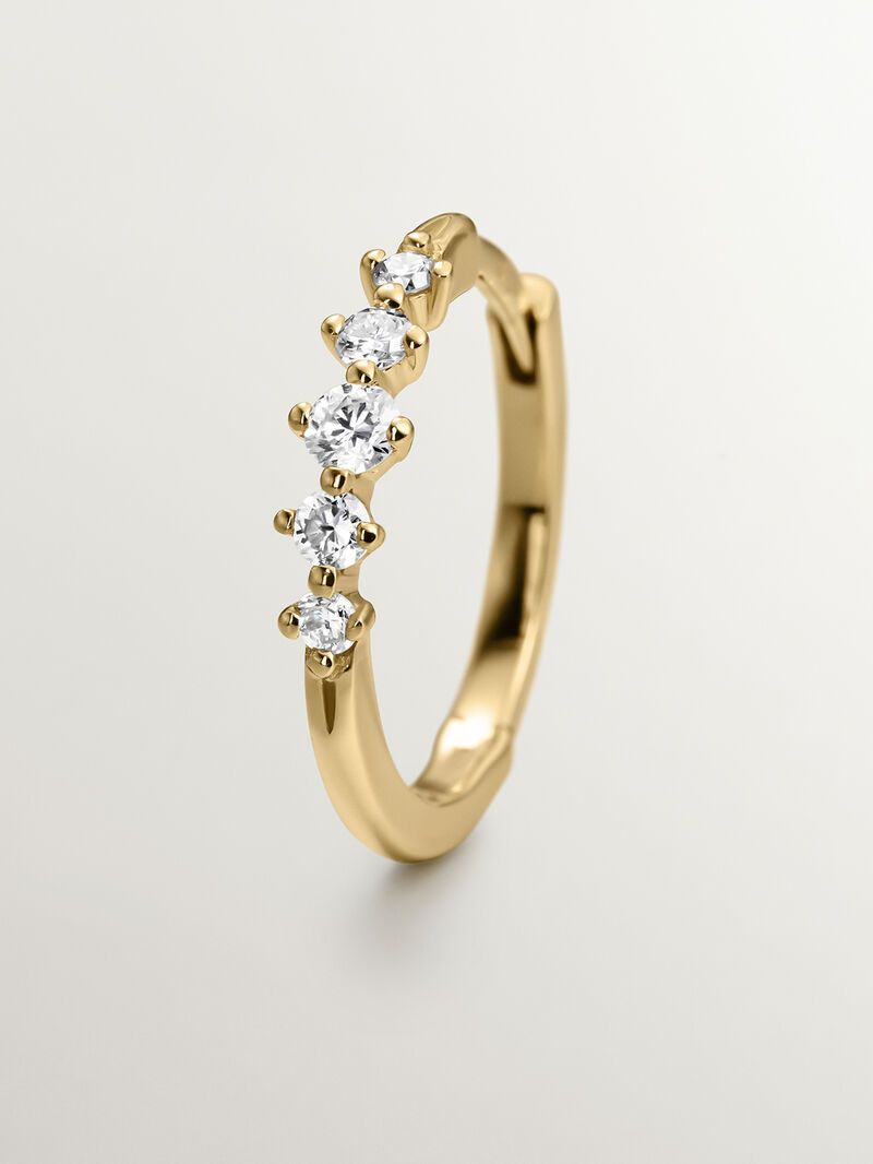 18K yellow gold single earring with diamonds image number 2