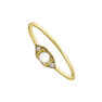 9K gold pearl white sapphire embossed ring, J04887-02-WP-WS