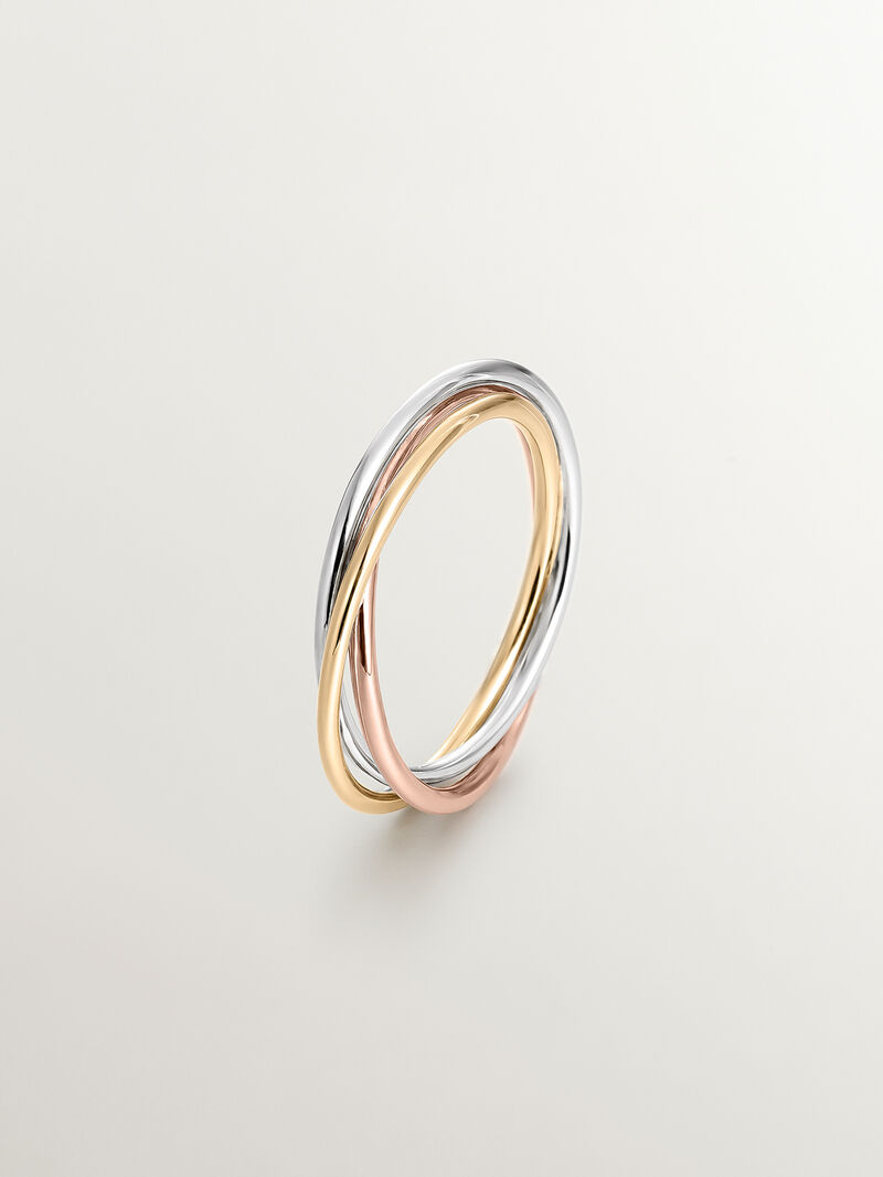 9K White, Yellow and Rose Gold Triple Ring image number 0