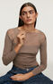 Thin rose gold plated hoop earrings , J04191-03