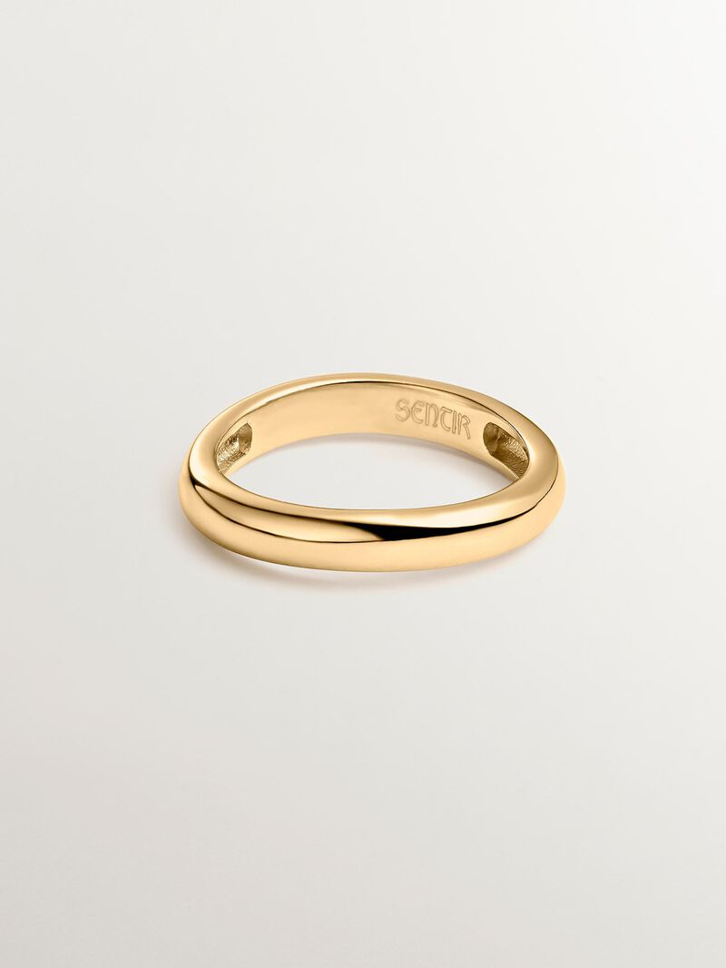 Smooth 925 silver ring bathed in 18K yellow gold image number 2