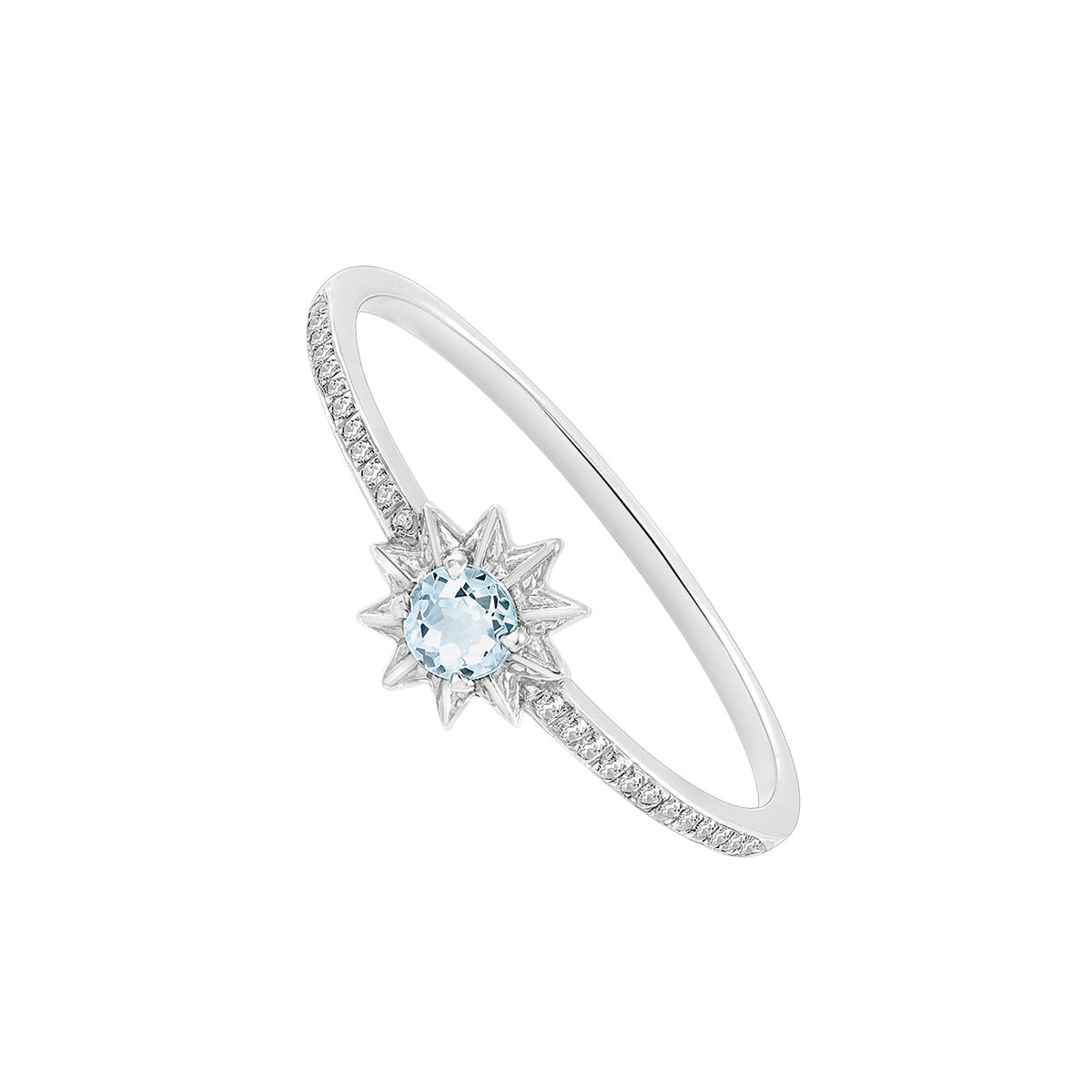 Mini Silver ring with blue topaz , J03301-01-SKY-SP, hi-res