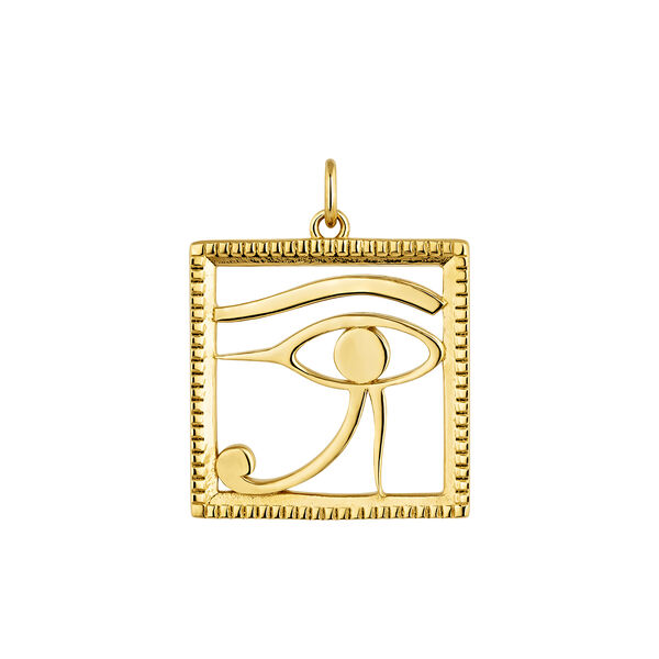 Gold-plated silver Egyptian Eye of Horus charm , J04272-02,hi-res