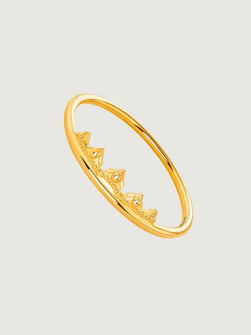 9K Yellow Gold Ring in Crown Shape image number 0