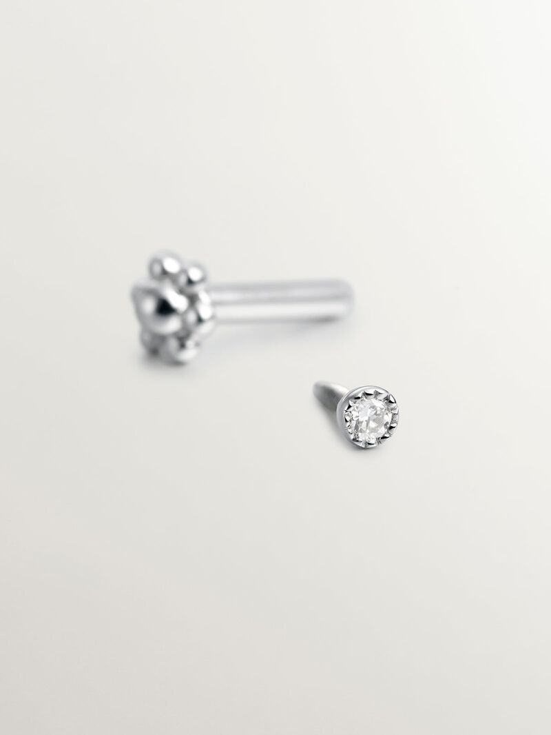 Individual 18K white gold piercing with diamond image number 0