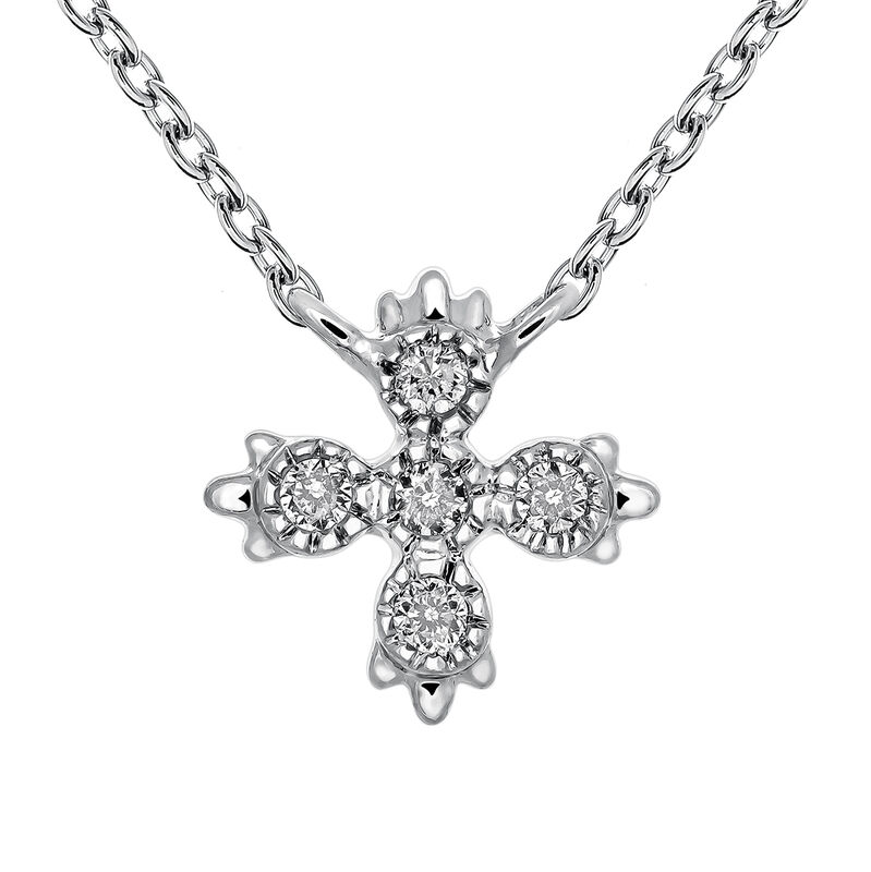 White gold five diamond necklace 0.03 ct , J03396-01, mainproduct