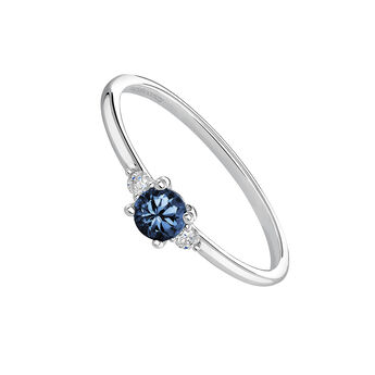 Ring sapphire and diamonds in white gold , J04067-01-BS,hi-res