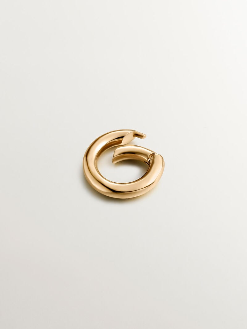 Round 925 silver carabiner coated in 18K yellow gold. image number 2