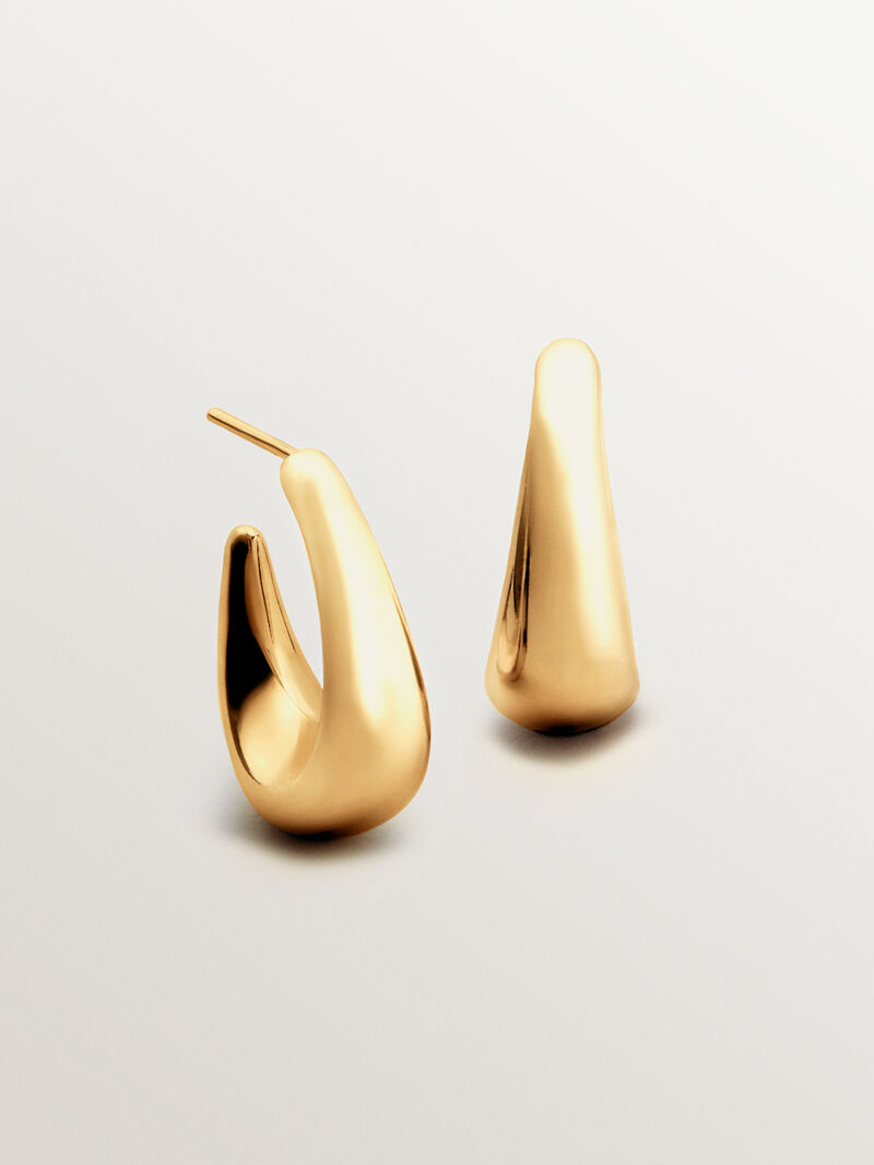 925 Silver Small Oval Hoop Earrings image number 4