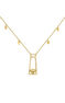 Gold plated lotus flower necklace , J04718-02