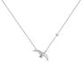 Silver bird and star motif necklace , J04604-01