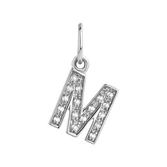 Charm letra M de plata con topacios blancos, J05046-01-WT-M,hi-res