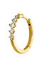 Petite boucle d’oreilles créole à l’unité en or jaune 18 K avec des diamants de 0,071 carat, J04008-02-H