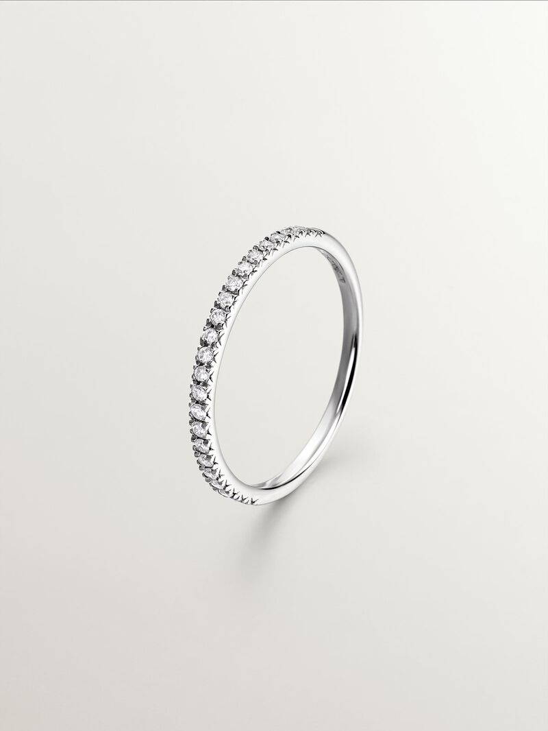 18K white gold ring with diamonds image number 0
