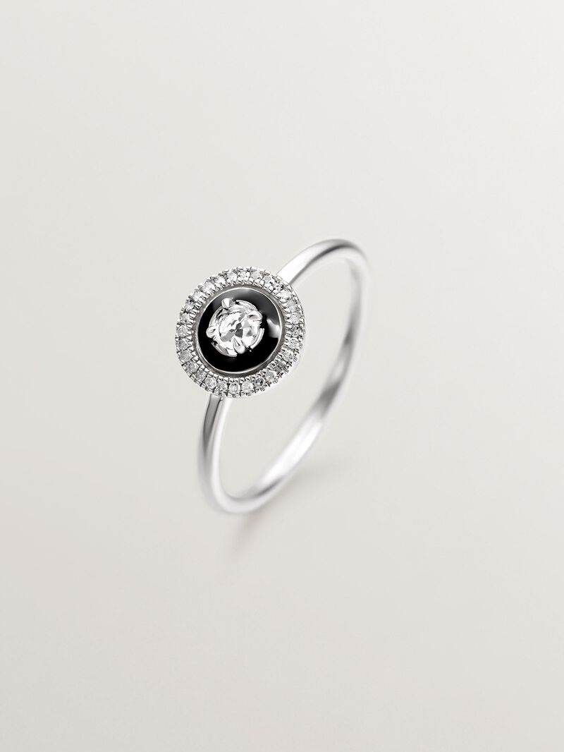 925 silver tresillo ring with London blue and white topacios topacios image number 0